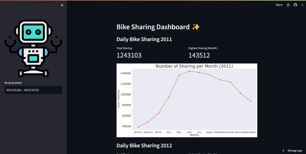 Screenshot of  web app